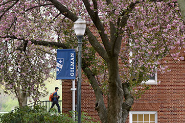 A student walking through campus. Link to What to Give